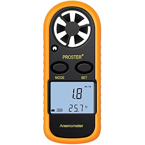 Medidor de Velocidad del Viento y Temperatura Proster Anemómetro Termómetro Digital Cover