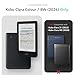 TUDIA SKN FLIP V2 Designed for Kobo Clara BW/Colour Case (2024) - [Enhanced Auto Wake/Sleep Technology] Shockproof Slim Transparent TPU Back with Textured Leather Trifold Cover - Clear Beige