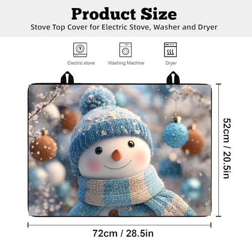 Image of Christmas Multi-Design Stove Cover for Glass /Electric Stoves - 3-in-1 Heat-Resistant Protector Mat, Non-Slip Drying Rack 28 inchx20 inch