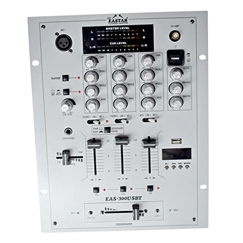 Image of kh Professional 3 Channel DJ Mixer USB Audio Mixer, Bluetooth, Headphone, DJ Mixer, 3 Stereo clannel Pro DJ Mixer.