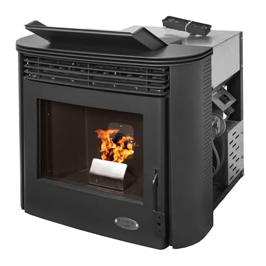 EIDER BIOMASA – Insertable de Pellets 10 kW – Calienta hasta 250 m³ – Tolva 24 kg – Chimenea de Pellets Panorámica – Bajo Consumo – Programable – Cristal Limpio – Acabado Negro
