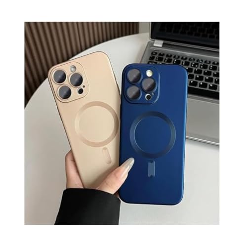 Image of DIZORO Magnetic Case for iPhone 12 Pro Max Cover [Compatible with MagSafe][Built-in Camera Lens Protector] Slim Soft Silicone Bumper Shockproof Metallic Luster Back Cover Phone Cases (Desert)