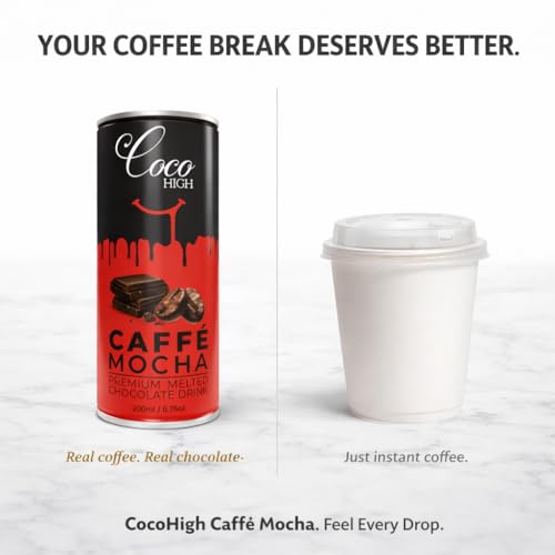 Image of CocoHigh Caffe Mocha Chocolate Drink 2.4L (12 x 200ml) | Luxury Chocolate Milkshake | Ready-to-Drink Milkshake Made with Real Cocoa | No Added Preservatives