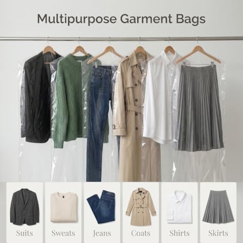 50 Pcs 60 Inch Clear Plastic Hanging Garment Bags — 사진 5
