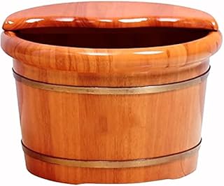 Barril de madeira para pés Spa reduzindo o estresse Carvalho Massagem de ponto preciso Lavar o barril de madeira para pés Banheira para banho de pés Barril amadeirado com cobertura para banho de pés