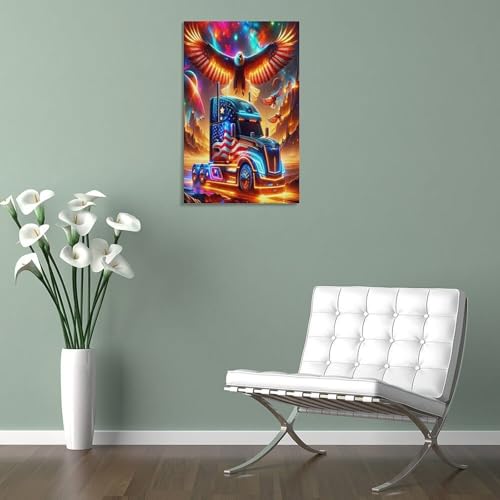Tableau impression sur toile aigle décoration murale salon 40x60cm - 5
