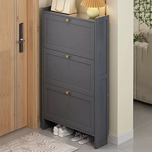 Zapatero moderno con puertas abatibles y diseño delgado oculto de 70cm 2