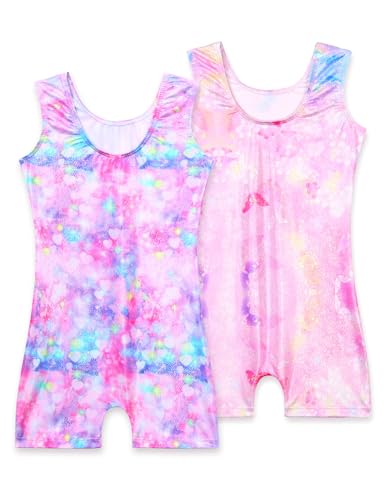 Image of 2 Pack Leotard for Girls Gymnastics Sparkly Sleeveless Unitards