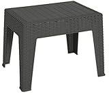 Garden Coffee Table Bistro Outdoor Plastic Side Table Grey Rattan Design Table