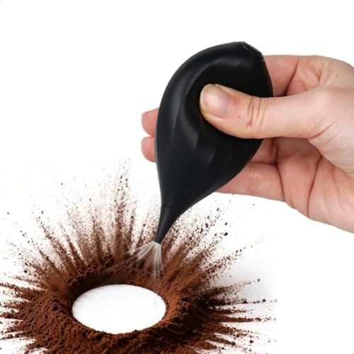watchget Soft Tip Air Blower Dust Blower for Coffee Grinders, Camera Sensors, Lenses, and Keyboards - Professional Espresso Machine Cleaning Tool with Rubber Pump, Black