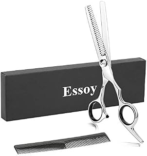 ESSOY Professional Thinning Shears Hair Cutting Teeth Scissors(6.7-Inches),Stainless Steel Haircut Scissor with Fine Adjustment Screw for Home Salon,Barber Hairdressing Scissor for Women Men Kids