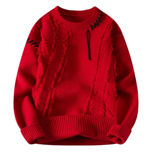 Suéter de punto para hombre de manga larga casual ideal para otoño