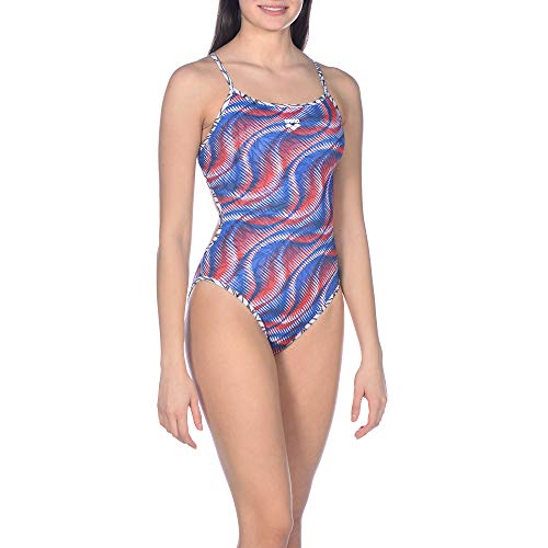 Arena Women's Print Challenge Back Reversible MaxLife One Piece Athletic Training Swimsuit, Spirograph, 26