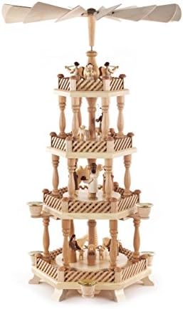 Dregano 4 Level Natural Wood Nativity Christmas Pyramid