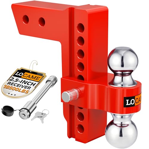 LOCAME 2.5-Inch Aluminum Drop Hitch, 8-Inch Drop, 18,500 lbs