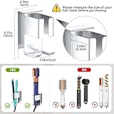 YYBO Hair Straightener Holder Silver, Hair Dryer Holder Wall Mount for Curling Irons Styler Attachments, Stainless Steel Hairdryer Holder for Bathroom Dressing Table - Image 6