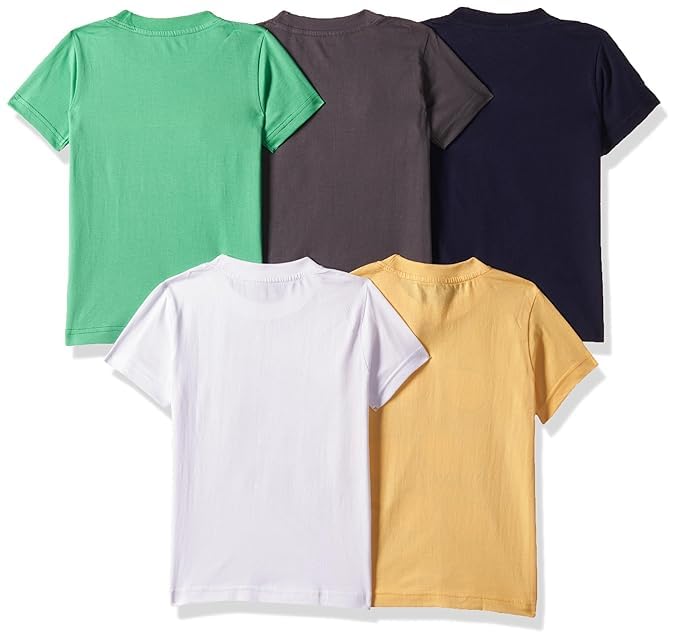 Image of T2F Boy's Cotton Printed Regular Fit T-Shirt (Pack of 5)