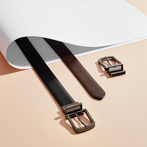 Image of Symbol Premium Men's Reversible Italian Leather Formal Belt (Brown /Black)