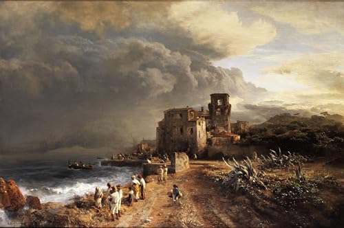 Affiche artistique paysage de bord de mer pour habiller un grand mur de salon vide