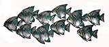 Beautiful Unique Aqua Teal Nautical School of Fish Contemporary Metal Wall Art