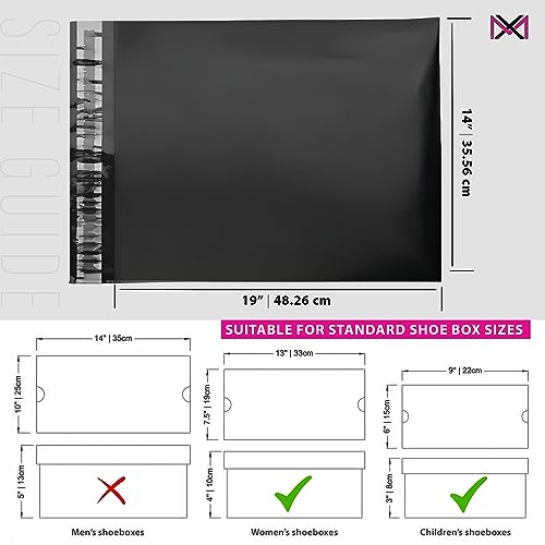 MXtore-Postage-Bags-for-Clothes-Pack-of-20-Black-14x19-inch-Parcel-Bags-for-Posting-Clothes-Self-Seal-Postal-Bags-Packaging-Bags-Tear-Resistant-Mailing-Bags-Shipping-Bags