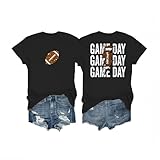 Damen Fußball-Shirts Game Day Shirt vorne und hinten doppelseitige Grafik Tees 1 Stück, schwarz 2, Groß