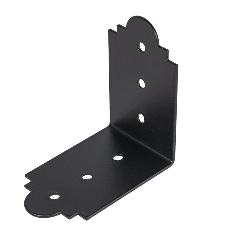 Black Ornamental Angle Bracket | Pergola Corner Brace | Pergola Connector | Black Angle Brace (4, 70x70x45mm)