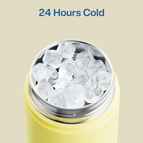Image of ENCOOL Insulated Water Bottle with Straw Stainless Steel Water Bottle, Leak-Proof, BPA-Free, Double Wall Vacuum Keeps Cold for 24 Hours for Sports, Travel, School (26 oz, Soft Lagoon)