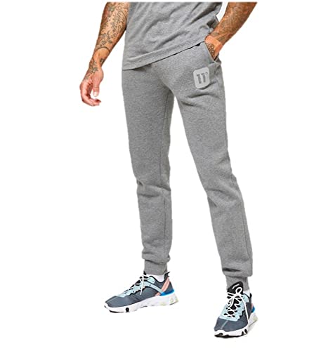 11 Degrees Pantalones para hombre, gris/blanco, L