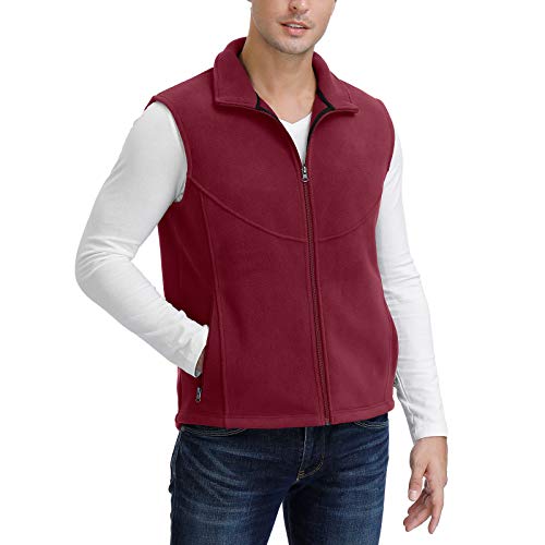 Chaleco de forro polar para hombre en talla X-Large con bolsillos y cremallera completa