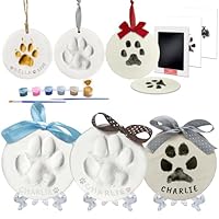 Skittypurr Clay & Ink Paw Print Kit,Make 3 Pawprint Ornaments,Dog or Cat Paw/Nose Print Keepsake,Clean Touch Ink Pad & Soft Clay for Pet, Inkless Pet Paw Print Impression Kit,Pet Christmas Ornament