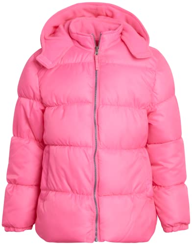 Pink Platinum Girl's Winter Coat - Cheetah Fleece Lined Quilted Puffer Jacket (Size: 4-16), Size 14-16, Cotton Candy Pink #TOP24