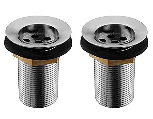 Image of Chrome Finish Full Thread Waste Coupling for Wash Basin Drain Outlet | Heavy Duty, Rust Free, Leak Proof Basin Sink Coupling | Durable Bathroom Fitting Accessory (Pack of 2)