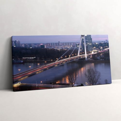 Tableau photo sur toile peinture murale d'art Bratislava 100x50cm Danube