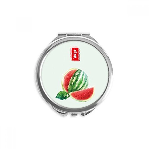 Espejo redondo de bolsillo para maquillaje y retoques con diseño circular de mano