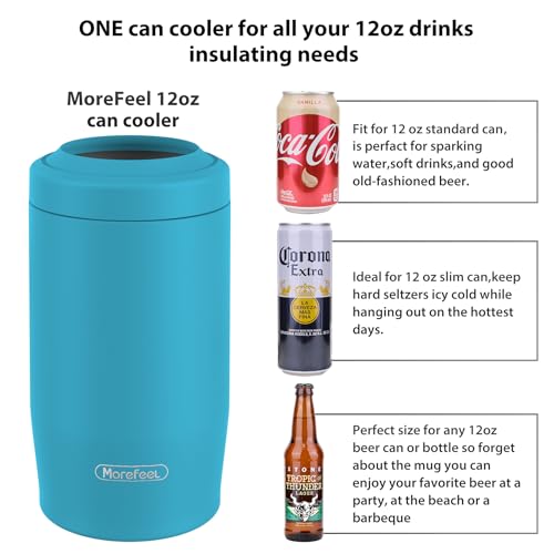 Image of Morefeel 4-in-1 Insulated Can Cooler for 12 oz Cans & Bottles