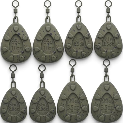 Paradox Set de 8 Plombs pour Carpe - 2X 56g/71g/85g/99g I Plombs de Fond pour la Pêche - Matériel de Pêche
