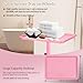 LKT COBTAC Salon Tray,Hairstylist Trays on Wheels,Hair Color Tray for Salon or Home Use,Pink