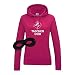 Produktbild Hoodie Taschendieb + Maske Verkleidung Kostüm Karneval 12 Farben Damen XS-2XL Fasching Köln Düsseldorf Mainz 11.11. Humor, Größenauswahl:2XL, Farbauswahl:pink - Logo weiss (+Maske)
