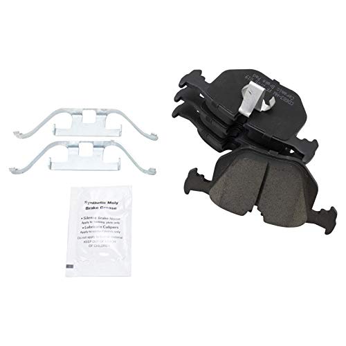 Image of TRQ Rear Brake Pad and Rotor Set Ceramic Parking Brake Shoe Compatible with 2003-2005 Land Rover Range Rover