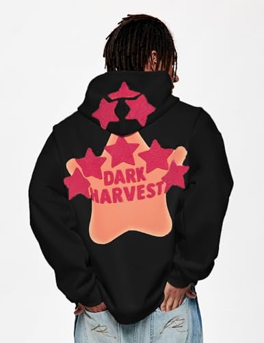 Vamtac Pink Star Hoodie Oversized Graphic Hoodies Unisex Y2K Long Sleeve Pocket Pullover Fall Hoodie 2025 Trendy Tops