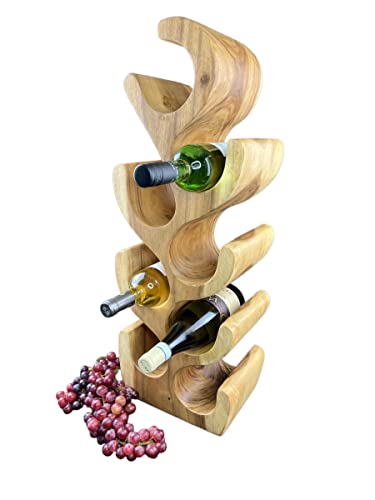 FaHome Weinregal Stehend Massiv Holz (50/70/100x27x18) Freistehender Weinhalter Massivholz Flaschenhalter (8 Flaschen - 70x27x18cm)