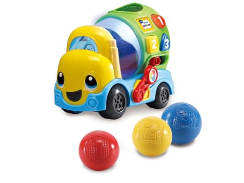 VTech-Baby Mixter Colores, Camión Hormigonera Infantil, +75 melodías, Juguete bebés +12 Meses, Canciones y Voces, Enseña Formas, Números, Colores, Versión ESP