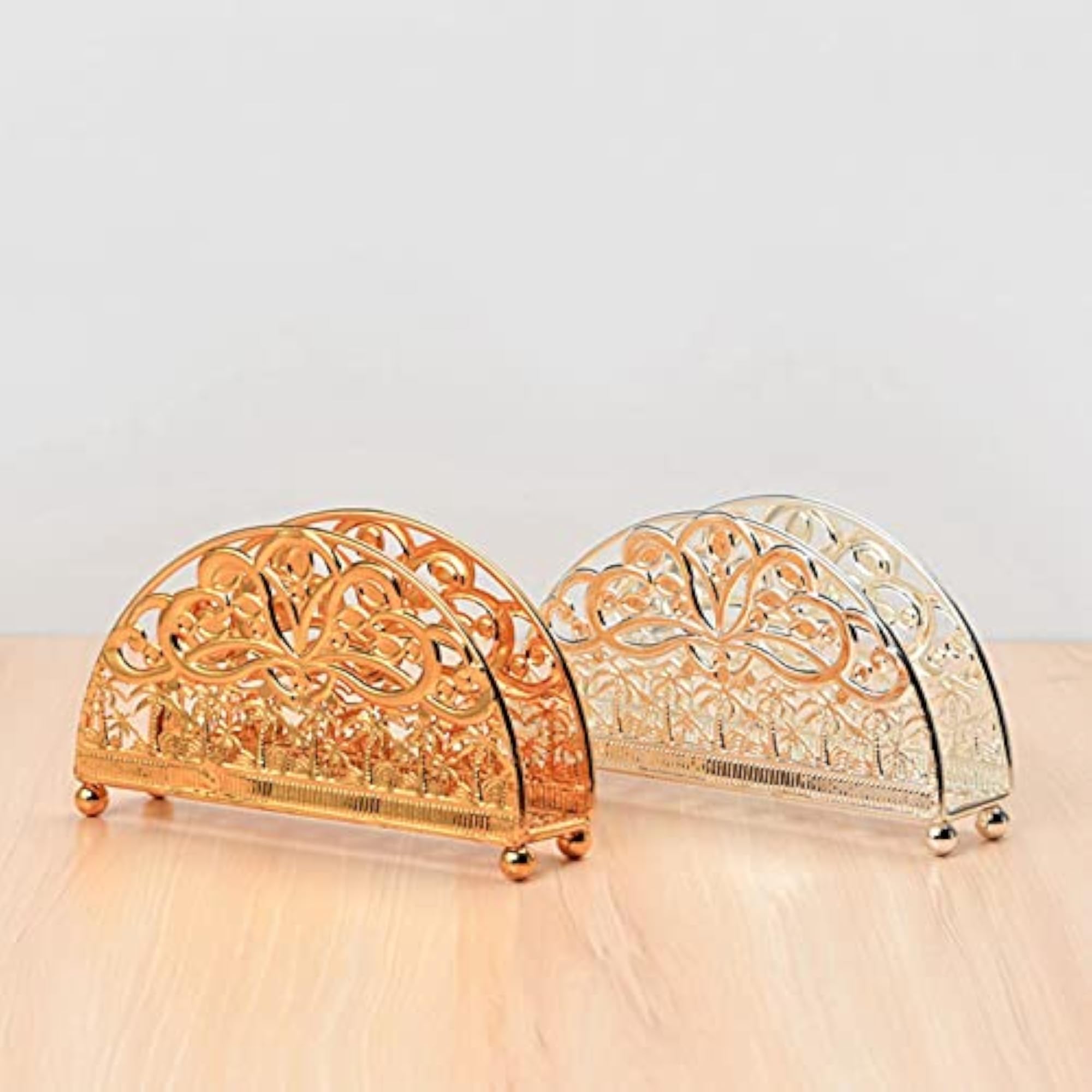 3xTable Tissue Storage Holder for Home Decor, Golden