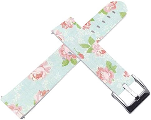 18mm Watch Bands Straps Leather Quick Release Compatible with Withings Activité/Activitie Pop/Steel/Steel HR for LG Watch Style for Asus ZenWatch 2 for Huawei Watch Blue Pink Girly Print