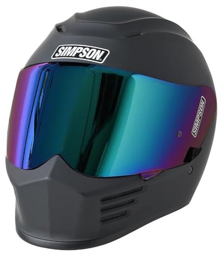 Simpson SPBXL3 Speed Bandit Full Face Motorcycle Helmet Size - XL - Matte Black - Clear Shield Included - Mirror Shield Pictured is Sold Separately