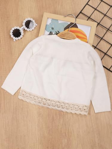 Image of Danny D Toddler Girls Open Front Shrug Cardigan Children Knit Long Sleeve Bolero with Button Closure for 2Years-7Years