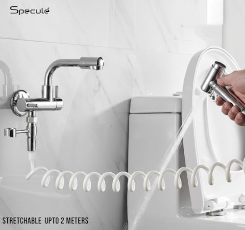 Image of Spring Ultra Flexible Shower Hose Pipe | Multipurpose Jet Spray Tube for Hand Shower & Health Faucet | Durable Spring Tube Design | Hand Shower Pipe (White)