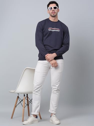Image of Cantabil Cotton Blend Regular Fit Solid Round Neck Full Sleeve Casual Sweatshirt for Men | Full Sleeves Round Neck Sweatshirts for Men | Mens Round Neck Solid Sweatshirt (P MTSH00028)