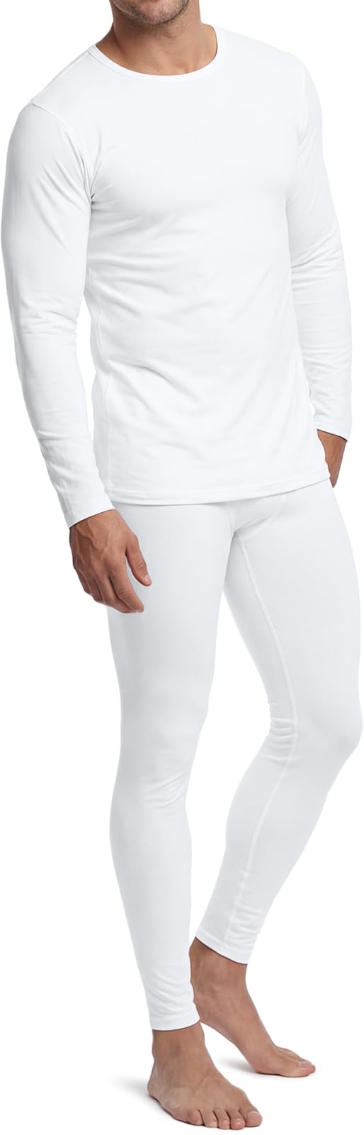 - Men's Thermal Underwear Set, Microfiber Soft Fleece Lined Long Johns, Winter Warm Base Layer Top & Bottom